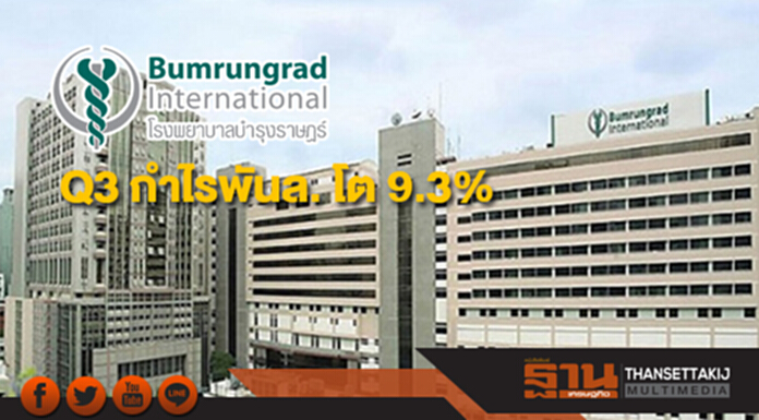 BH เผยผู้ป่วยใช้บริการเพิ่มหนุน Q3 กำไรพันล. โต 9.3% BH เผยผู้ป่วยใช้บริการเพิ่มหนุน Q3 กำไรพันล. โต 9.3%