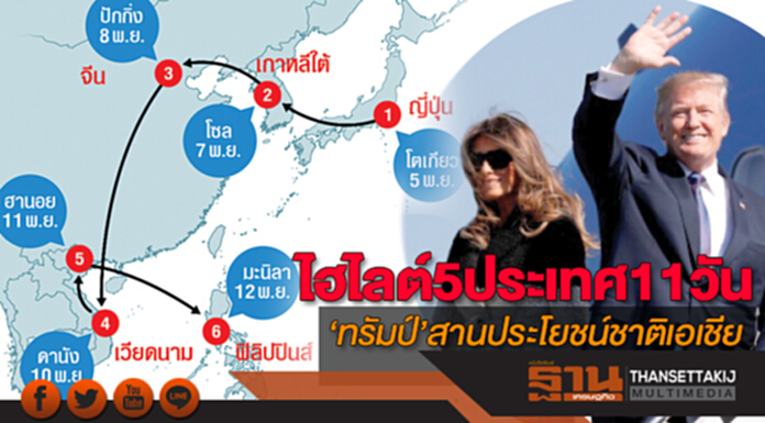 ไฮไลต์5ประเทศ11วัน ‘ทรัมป์’สานประโยชน์ชาติเอเชีย ไฮไลต์5ประเทศ11วัน ‘ทรัมป์’สานประโยชน์ชาติเอเชีย