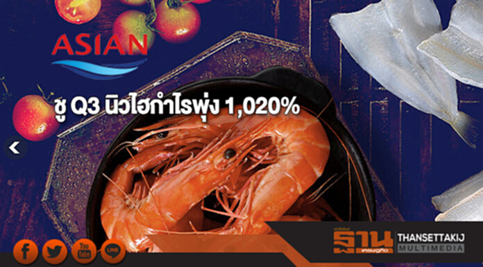 ASIAN ชู Q3 นิวไฮกำไรพุ่ง 1,020% คาดโค้งสุดท้ายฉลุย ASIAN ชู Q3 นิวไฮกำไรพุ่ง 1,020% คาดโค้งสุดท้ายฉลุย