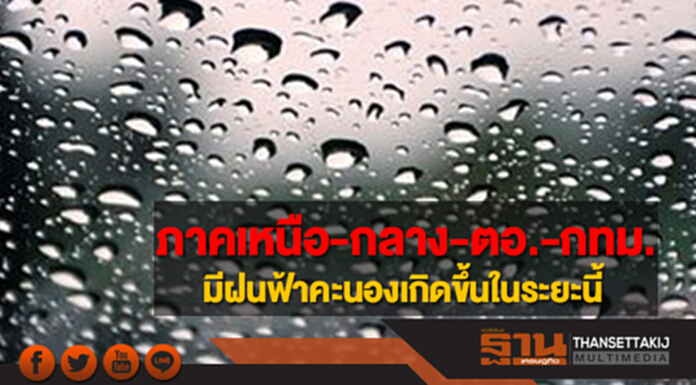 ภาคเหนือ ภาคกลาง ภาคตอ. รวมทั้งกทม.มีฝนฟ้าคะนองเกิดขึ้นในระยะนี้ ภาคเหนือ ภาคกลาง ภาคตอ. รวมทั้งกทม.มีฝนฟ้าคะนองเกิดขึ้นในระยะนี้