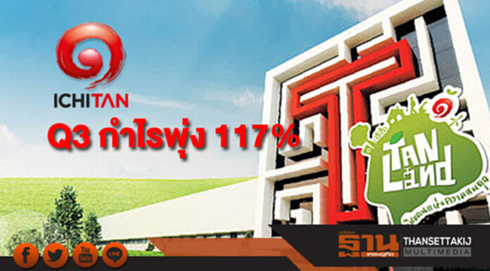 'อิชิตัน' โชว์ Q3 กวาดรายได้ 1,455.ล้าน กำไรพุ่ง 117% 'อิชิตัน' โชว์ Q3 กวาดรายได้ 1,455.ล้าน กำไรพุ่ง 117%