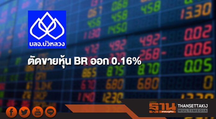 บลจ.บัวหลวง ตัดขายหุ้น BR ออก 0.16% ยังถือ 14.97% บลจ.บัวหลวง ตัดขายหุ้น BR ออก 0.16% ยังถือ 14.97%