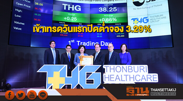 หุ้น THG เข้าเทรดวันแรกปิดต่ำจอง 3.29% หุ้น THG เข้าเทรดวันแรกปิดต่ำจอง 3.29%
