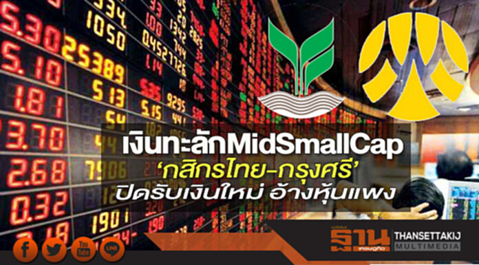 เงินทะลักMidSmallCap ‘กสิกรไทย-กรุงศรี’ปิดรับเงินใหม่ อ้างหุ้นแพง เงินทะลักMidSmallCap ‘กสิกรไทย-กรุงศรี’ปิดรับเงินใหม่ อ้างหุ้นแพง