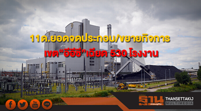 กรมโรงงานฯเผย11ด.ยอดจดประกอบ/ขยายกิจการเขต“อีอีซี”เฉียด 530 โรง กรมโรงงานฯเผย11ด.ยอดจดประกอบ/ขยายกิจการเขต“อีอีซี”เฉียด 530 โรง