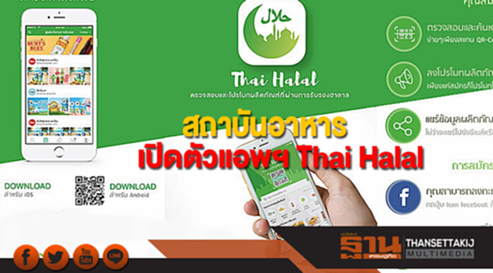 สถาบันอาหาร เปิดตัวแอพพลิเคชั่น Thai Halal ช่องทางตรวจสอบและโปรโมทผลิตภัณฑ์ฮาลาล สถาบันอาหาร เปิดตัวแอพพลิเคชั่น Thai Halal ช่องทางตรวจสอบและโปรโมทผลิตภัณฑ์ฮาลาล