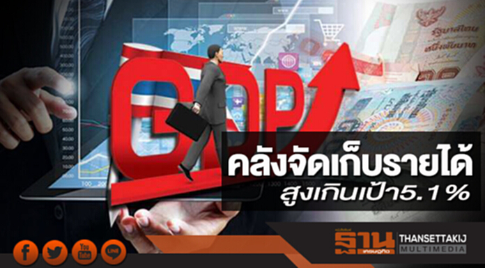 'คลัง' จัดเก็บรายได้สูงเกินเป้า 5.1% 'คลัง' จัดเก็บรายได้สูงเกินเป้า 5.1%
