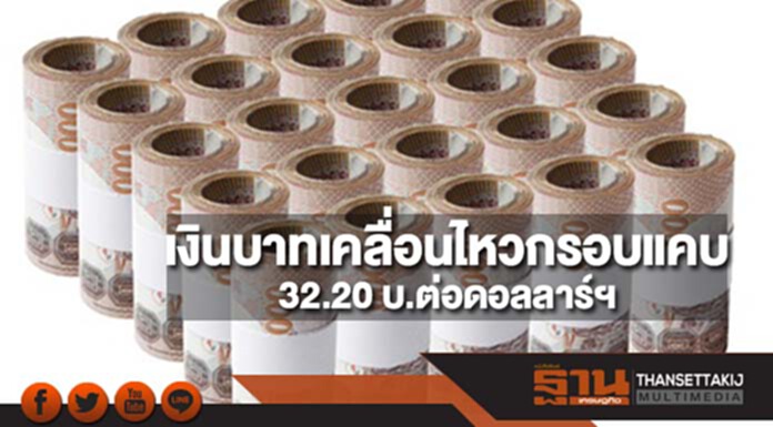เงินบาทเคลื่อนไหวกรอบแคบ 32.20 บาทต่อดอลลาร์ฯ ตามแรงคำสั่งซื้อคืนเงินดอลลาร์ เงินบาทเคลื่อนไหวกรอบแคบ 32.20 บาทต่อดอลลาร์ฯ ตามแรงคำสั่งซื้อคืนเงินดอลลาร์