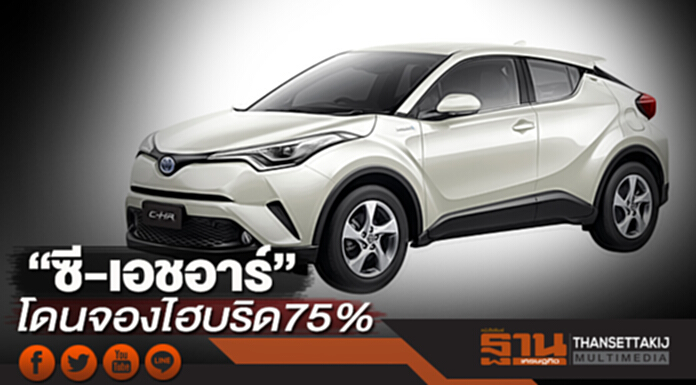 “ซี-เอชอาร์”โดนจองไฮบริด75%-โตโยต้าขอขายทุกรุ่นปีนี้3แสนคัน “ซี-เอชอาร์”โดนจองไฮบริด75%-โตโยต้าขอขายทุกรุ่นปีนี้3แสนคัน
