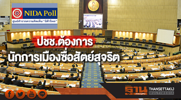 “นิด้าโพล”ชี้ปชช.ต้องการนักการเมืองซื่อสัตย์สุจริต “นิด้าโพล”ชี้ปชช.ต้องการนักการเมืองซื่อสัตย์สุจริต
