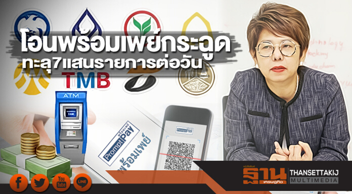 โอนพร้อมเพย์กระฉูด ทะลุ7แสนรายการต่อวัน เล็งดึงธุรกิจเข้าระบบ โอนพร้อมเพย์กระฉูด ทะลุ7แสนรายการต่อวัน เล็งดึงธุรกิจเข้าระบบ