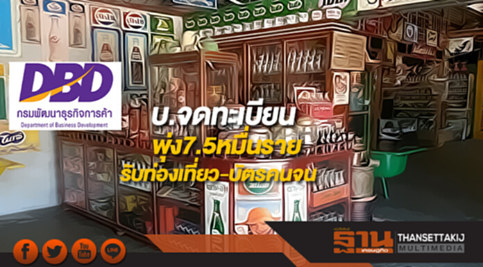 พาณิชย์คาดบ.จดทะเบียนพุ่ง7.5หมื่นรายรับท่องเที่ยว-บัตรคนจน พาณิชย์คาดบ.จดทะเบียนพุ่ง7.5หมื่นรายรับท่องเที่ยว-บัตรคนจน