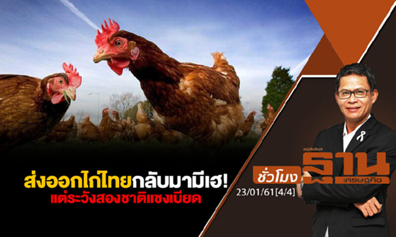 ชั่วโมงฐานเศรษฐกิจ : ส่งออกไก่ไทยกลับมามีเฮ! แต่ระวังสองชาติแซงเบียด ชั่วโมงฐานเศรษฐกิจ : ส่งออกไก่ไทยกลับมามีเฮ! แต่ระวังสองชาติแซงเบียด
