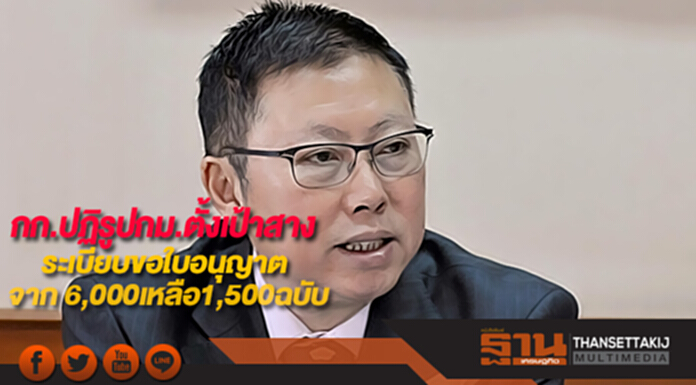 กก.ปฏิรูปกม.ตั้งเป้าสางระเบียบขอใบอนุญาตจาก 6,000เหลือ1,500ฉบับ กก.ปฏิรูปกม.ตั้งเป้าสางระเบียบขอใบอนุญาตจาก 6,000เหลือ1,500ฉบับ