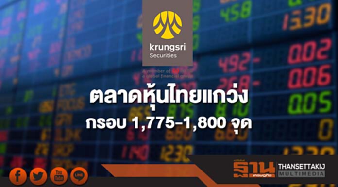 ตลาดหุ้นไทยแกว่ง กรอบ 1,775-1,800 จุด แรงกดดัน”บอนด์ยิวสหรัฐ – น้ำมันดิบพุ่ง” ตลาดหุ้นไทยแกว่ง กรอบ 1,775-1,800 จุด แรงกดดัน”บอนด์ยิวสหรัฐ – น้ำมันดิบพุ่ง”