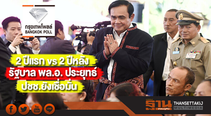 “2 ปีแรก vs 2 ปีหลังการทำหน้าที่รัฐบาล พล.อ. ประยุทธ์”ปชช.ยังเชื่อมั่น “2 ปีแรก vs 2 ปีหลังการทำหน้าที่รัฐบาล พล.อ. ประยุทธ์”ปชช.ยังเชื่อมั่น