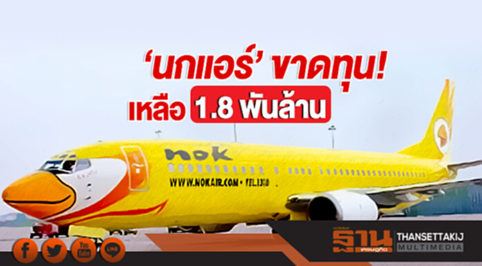 'นกแอร์' ขาดทุน! เหลือ 1.8 พันล้าน ดิ้นบินประจำ 2 เมือง ในจีน 'นกแอร์' ขาดทุน! เหลือ 1.8 พันล้าน ดิ้นบินประจำ 2 เมือง ในจีน