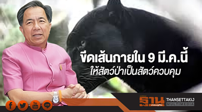 "กฤษฎา"สั่งเร่งพิจารณาให้สัตว์ป่าเป็นสัตว์ควบคุมขีดเส้นภายใน 9 มี.ค.นี้ "กฤษฎา"สั่งเร่งพิจารณาให้สัตว์ป่าเป็นสัตว์ควบคุมขีดเส้นภายใน 9 มี.ค.นี้