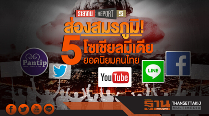 ส่องสมรภูมิ! '5 โซเชียลมีเดีย' ยอดนิยมคนไทย ส่องสมรภูมิ! '5 โซเชียลมีเดีย' ยอดนิยมคนไทย
