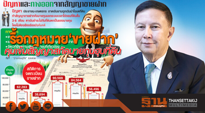 รื้อกฎหมาย‘ขายฝาก’ คุมเข้มสัญญาสกัดนายทุนฮุบที่ดิน รื้อกฎหมาย‘ขายฝาก’ คุมเข้มสัญญาสกัดนายทุนฮุบที่ดิน