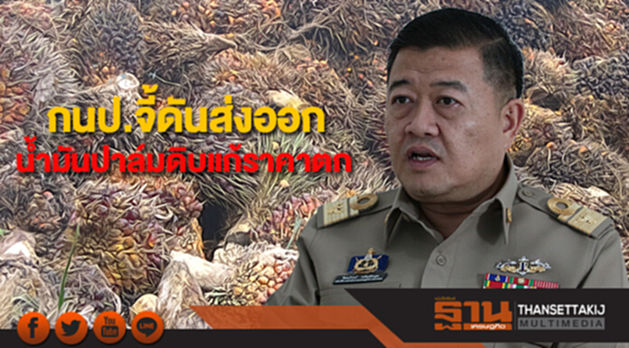 กนป.จี้ดันส่งออกน้ำมันปาล์มดิบแก้ราคาตก กนป.จี้ดันส่งออกน้ำมันปาล์มดิบแก้ราคาตก