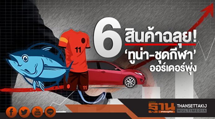 6 สินค้าฉลุย! 'ทูน่า-ชุดกีฬา' ออร์เดอร์พุ่ง 6 สินค้าฉลุย! 'ทูน่า-ชุดกีฬา' ออร์เดอร์พุ่ง
