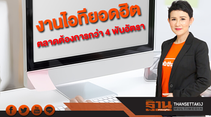 “จ๊อบไทย”เผยงานไอทียอดฮิต ตลาดแรงงานต้องการกว่า 4,000 อัตรา “จ๊อบไทย”เผยงานไอทียอดฮิต ตลาดแรงงานต้องการกว่า 4,000 อัตรา