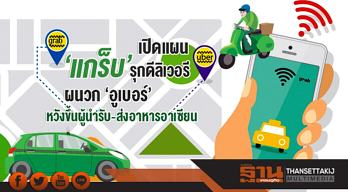 เปิดแผน 'แกร็บ' รุกดีลิเวอรี! ผนวก 'อูเบอร์' หวังขึ้นผู้นำรับ-ส่งอาหารอาเซียน เปิดแผน 'แกร็บ' รุกดีลิเวอรี! ผนวก 'อูเบอร์' หวังขึ้นผู้นำรับ-ส่งอาหารอาเซียน