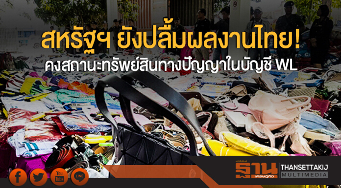 สหรัฐฯ ยังปลื้มผลงานไทย! คงสถานะทรัพย์สินทางปัญญาในบัญชี WL