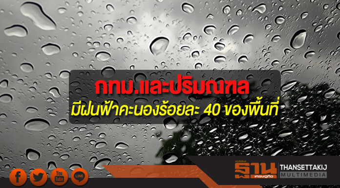 ภาคเหนือ และภาคอีสานมีฝนตกหนักบางพื้นที่ กทม.มีฝนฟ้าคะนอง ร้อยละ 40 ของพื้นที่ ภาคเหนือ และภาคอีสานมีฝนตกหนักบางพื้นที่ กทม.มีฝนฟ้าคะนอง ร้อยละ 40 ของพื้นที่