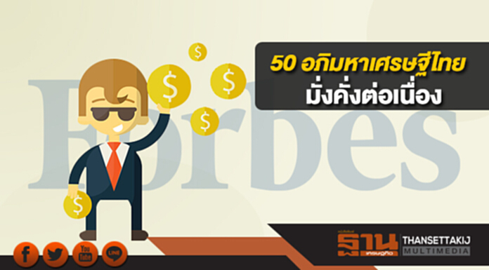 ความมั่งคั่งของ 50 อภิมหาเศรษฐีไทยทะยานมั่งคั่งต่อเนื่อง ความมั่งคั่งของ 50 อภิมหาเศรษฐีไทยทะยานมั่งคั่งต่อเนื่อง