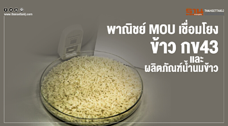 พาณิชย์ MOU เชื่อมโยงข้าว กข43 - ผลิตภัณฑ์น้ำนมข้าว พาณิชย์ MOU เชื่อมโยงข้าว กข43 - ผลิตภัณฑ์น้ำนมข้าว