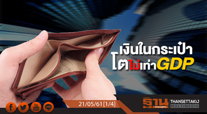 ชั่วโมงฐานเศรษฐกิจ : เงินในกระเป๋าโตไม่เท่า GDP ชั่วโมงฐานเศรษฐกิจ : เงินในกระเป๋าโตไม่เท่า GDP