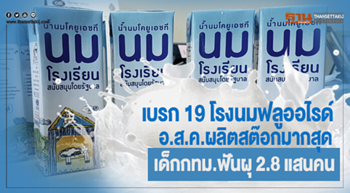 เบรก 19 โรงนมฟลูออไรด์ อ.ส.ค.ผลิตสต๊อกมากสุด-เด็กกทม.ฟันผุ 2.8 แสนคน เบรก 19 โรงนมฟลูออไรด์ อ.ส.ค.ผลิตสต๊อกมากสุด-เด็กกทม.ฟันผุ 2.8 แสนคน