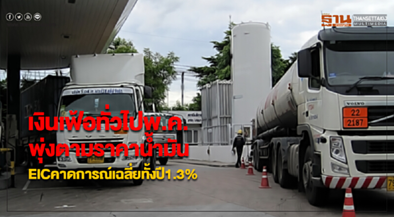 เงินเฟ้อทั่วไปพ.ค.พุ่งตามราคาน้ำมันEICคาดเฉลี่ยทั้งปี1.3% เงินเฟ้อทั่วไปพ.ค.พุ่งตามราคาน้ำมันEICคาดเฉลี่ยทั้งปี1.3%