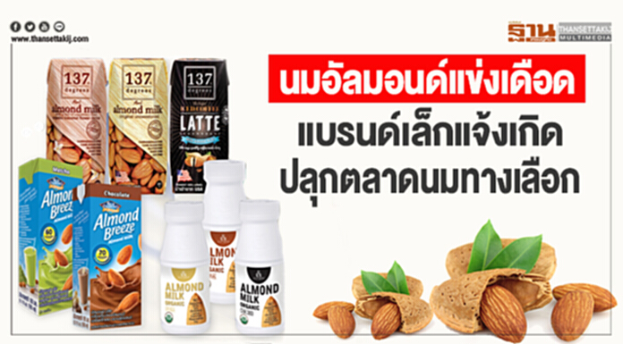 นมอัลมอนด์แข่งเดือด แบรนด์เล็กแจ้งเกิด ปลุกตลาดนมทางเลือก นมอัลมอนด์แข่งเดือด แบรนด์เล็กแจ้งเกิด ปลุกตลาดนมทางเลือก