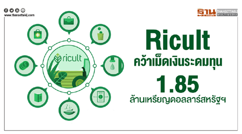 Ricult คว้าเม็ดเงินระดมทุน 1.85 ล้านเหรียญดอลลาร์สหรัฐฯ Ricult คว้าเม็ดเงินระดมทุน 1.85 ล้านเหรียญดอลลาร์สหรัฐฯ