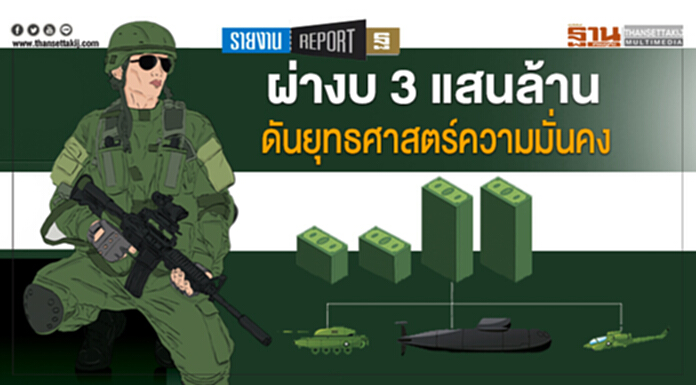 ผ่างบ 3 แสนล้าน ดันยุทธศาสตร์ความมั่นคง ผ่างบ 3 แสนล้าน ดันยุทธศาสตร์ความมั่นคง