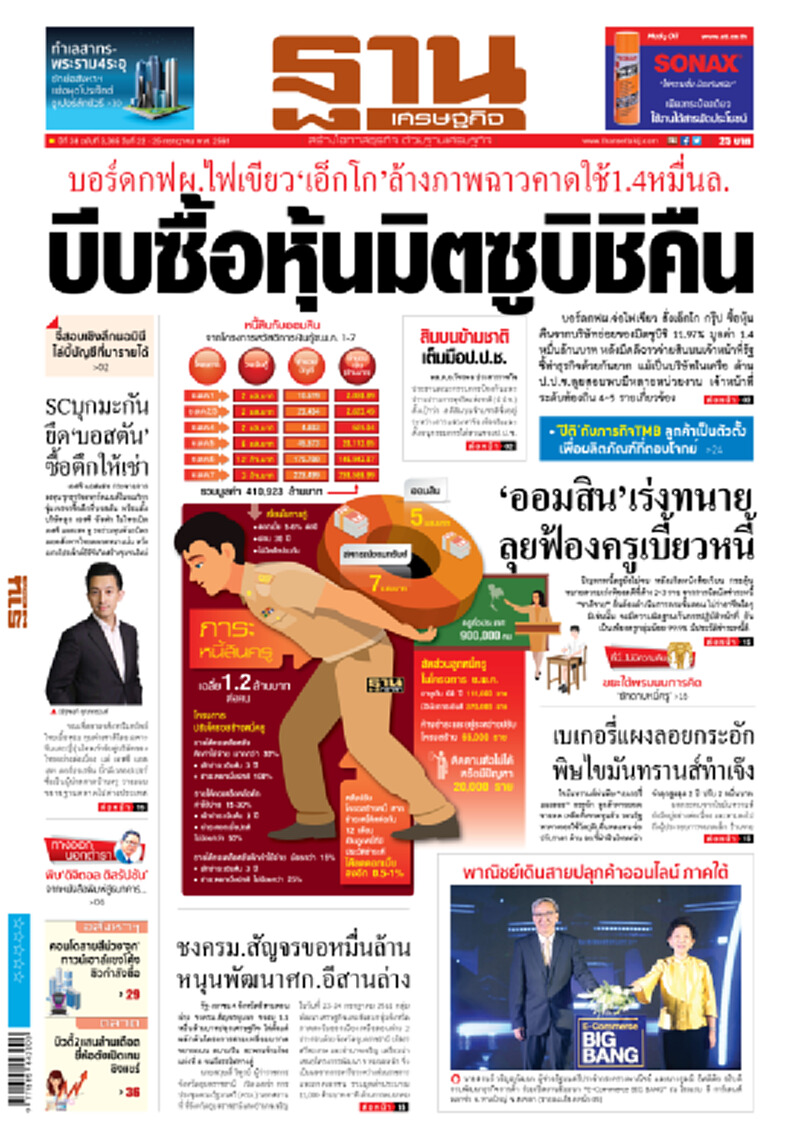 หน้าหนึ่ง! หนังสือพิมพ์ฐานเศรษฐกิจ ปีที่ 38 ฉบับที่ 3,385 วันที่ 22-25 ก.ค. 2561 หน้าหนึ่ง! หนังสือพิมพ์ฐานเศรษฐกิจ ปีที่ 38 ฉบับที่ 3,385 วันที่ 22-25 ก.ค. 2561