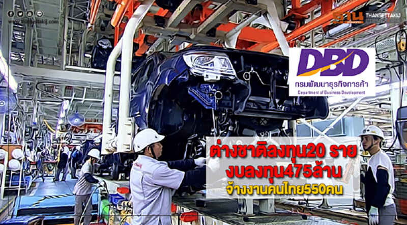 ต่างชาติลงทุน20 รายงบลงทุน475ล้านจ้างงานคนไทย550คน ต่างชาติลงทุน20 รายงบลงทุน475ล้านจ้างงานคนไทย550คน