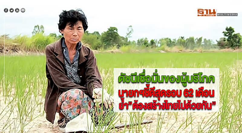 ดัชนีเชื่อมั่นของผู้บริโภคนายกฯชี้ดีสุดรอบ 62 เดือนย้ำ”ต้องสร้างไทยไปด้วยกัน” ดัชนีเชื่อมั่นของผู้บริโภคนายกฯชี้ดีสุดรอบ 62 เดือนย้ำ”ต้องสร้างไทยไปด้วยกัน”