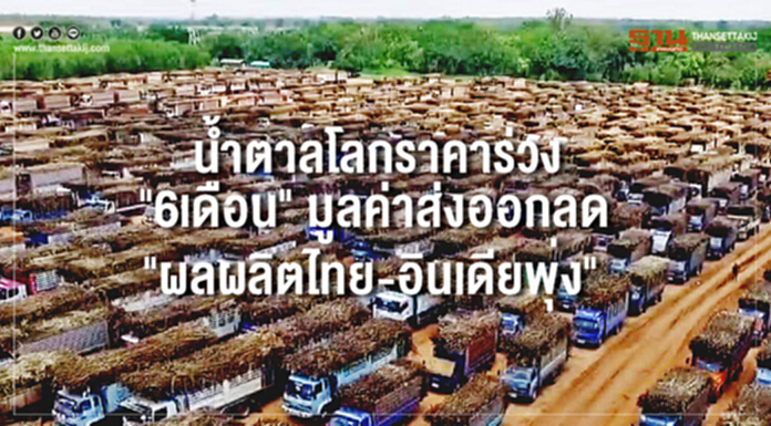 นํ้าตาลโลกราคาร่วง "6เดือน" มูลค่าส่งออกลด "ผลผลิตไทย-อินเดียพุ่ง" นํ้าตาลโลกราคาร่วง "6เดือน" มูลค่าส่งออกลด "ผลผลิตไทย-อินเดียพุ่ง"