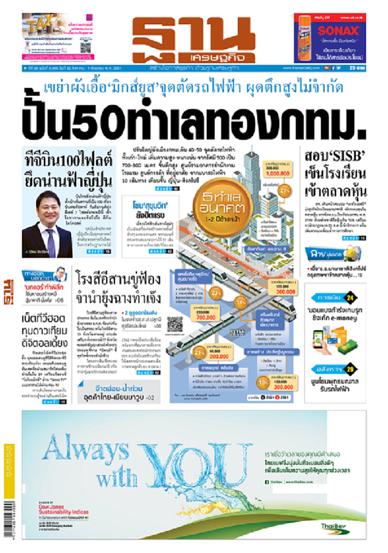 หน้าหนึ่ง! หนังสือพิมพ์ฐานเศรษฐกิจ ปีที่ 38 ฉบับที่ 3,396 วันที่ 30 ส.ค. - 1 ก.ย. 2561 หน้าหนึ่ง! หนังสือพิมพ์ฐานเศรษฐกิจ ปีที่ 38 ฉบับที่ 3,396 วันที่ 30 ส.ค. - 1 ก.ย. 2561