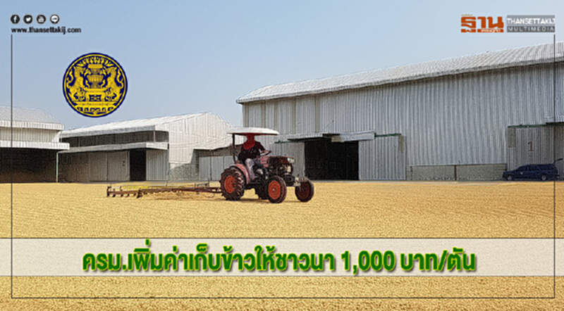 ครม.เพิ่มค่าเก็บข้าวให้ชาวนา 1,000 บาท/ตัน ครม.เพิ่มค่าเก็บข้าวให้ชาวนา 1,000 บาท/ตัน