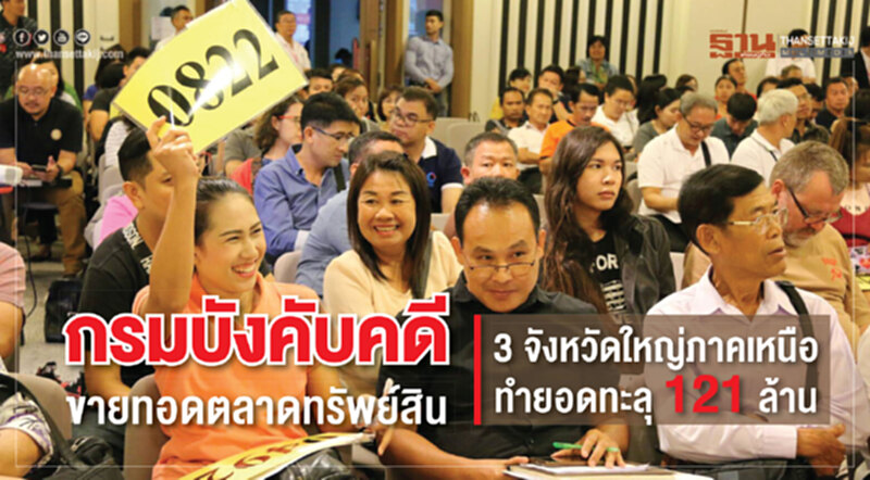 กรมบังคับคดีขายทอดตลาดทรัพย์สิน 3 จังหวัดใหญ่ภาคเหนือ ทำยอดทะลุ 121 ล้าน กรมบังคับคดีขายทอดตลาดทรัพย์สิน 3 จังหวัดใหญ่ภาคเหนือ ทำยอดทะลุ 121 ล้าน