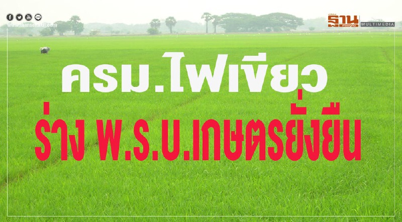 ครม.ไฟเขียว! ร่าง พ.ร.บ.เกษตรยั่งยืน ครม.ไฟเขียว! ร่าง พ.ร.บ.เกษตรยั่งยืน