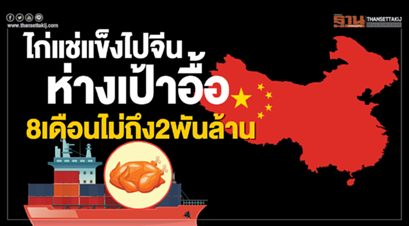 ไก่แช่แข็งไปจีนห่างเป้าอื้อ จากเชียงแสนไปท่าเรือกวนเหล่ย 8 เดือนไม่ถึง 2 พันล้าน ไก่แช่แข็งไปจีนห่างเป้าอื้อ จากเชียงแสนไปท่าเรือกวนเหล่ย 8 เดือนไม่ถึง 2 พันล้าน