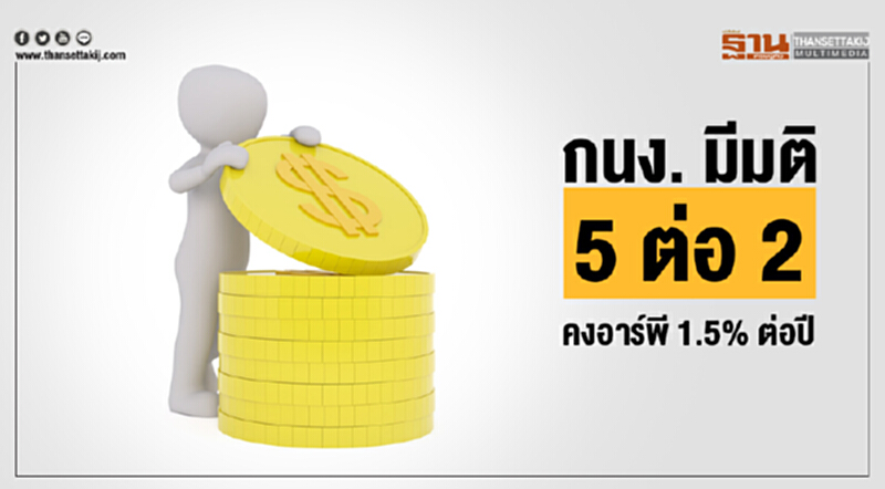 กนง. มีมติ 5 ต่อ 2 เสียง คงอาร์พี 1.5% ต่อปี กนง. มีมติ 5 ต่อ 2 เสียง คงอาร์พี 1.5% ต่อปี