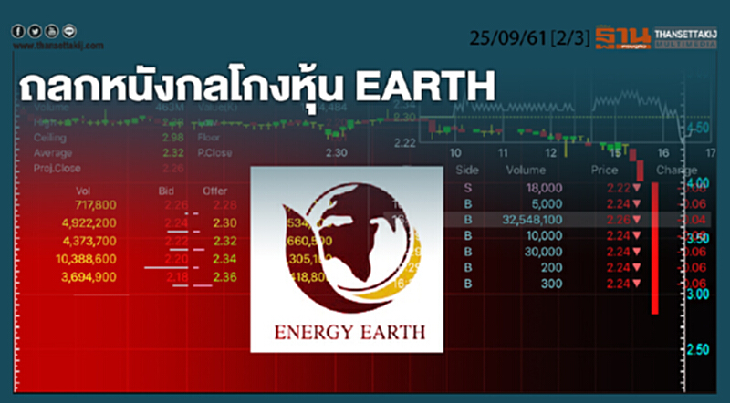 ชั่วโมงฐานเศรษฐกิจ 25/9/61 : ถลกหนังกลโกงหุ้น EARTH ชั่วโมงฐานเศรษฐกิจ 25/9/61 : ถลกหนังกลโกงหุ้น EARTH