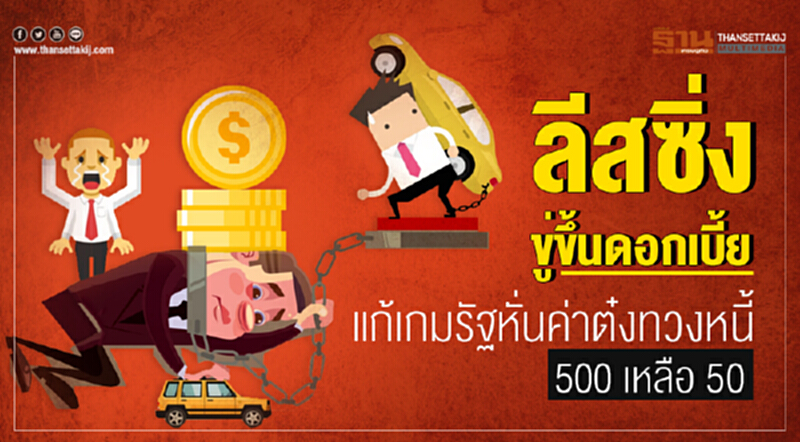 'ลีสซิ่ง' ขู่ขึ้นดอกเบี้ย! แก้เกมรัฐหั่นค่าต๋งทวงหนี้ 500 เหลือ 50 - รายได้วูบ 'ลีสซิ่ง' ขู่ขึ้นดอกเบี้ย! แก้เกมรัฐหั่นค่าต๋งทวงหนี้ 500 เหลือ 50 - รายได้วูบ